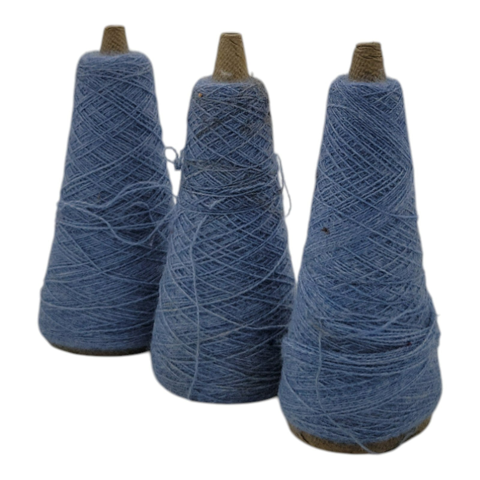 Vintage National Spinning Co. Orlon Acrylic Yarn Cone 2/24 Royal Blue Lot of 3