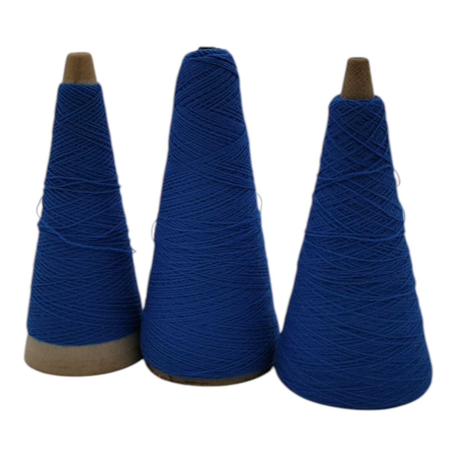 Vintage 1980s National Spinning Co Acrylic Yarn Cone 2/24 Blue Lot of 3