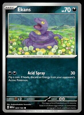 Pokemon 2023 Scarlet & Violet 151 Ekans Common #23 Near Mint Card