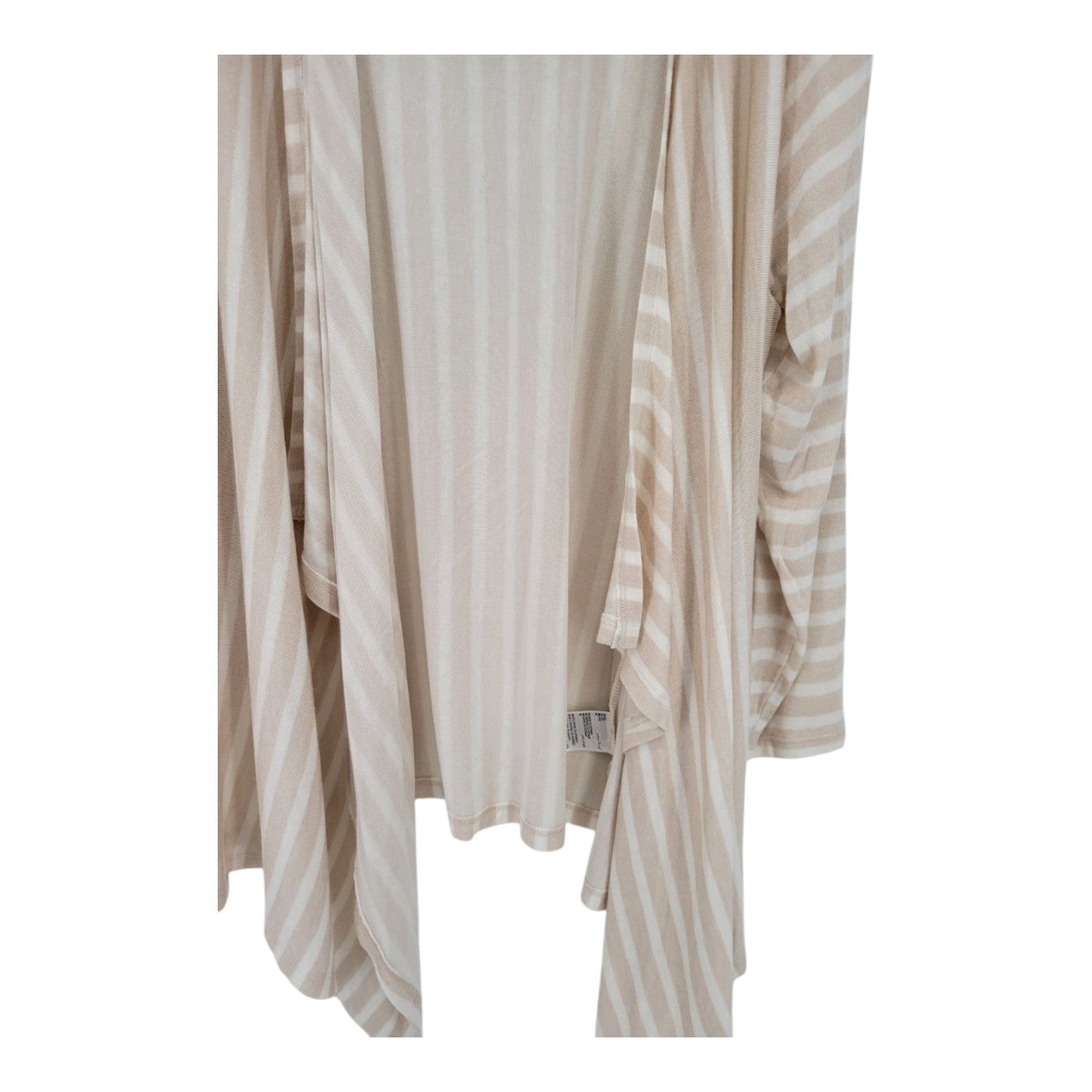 Style & Co Women's Hooded Open Front Cardigan Beige Stripe Drape Hem XXL