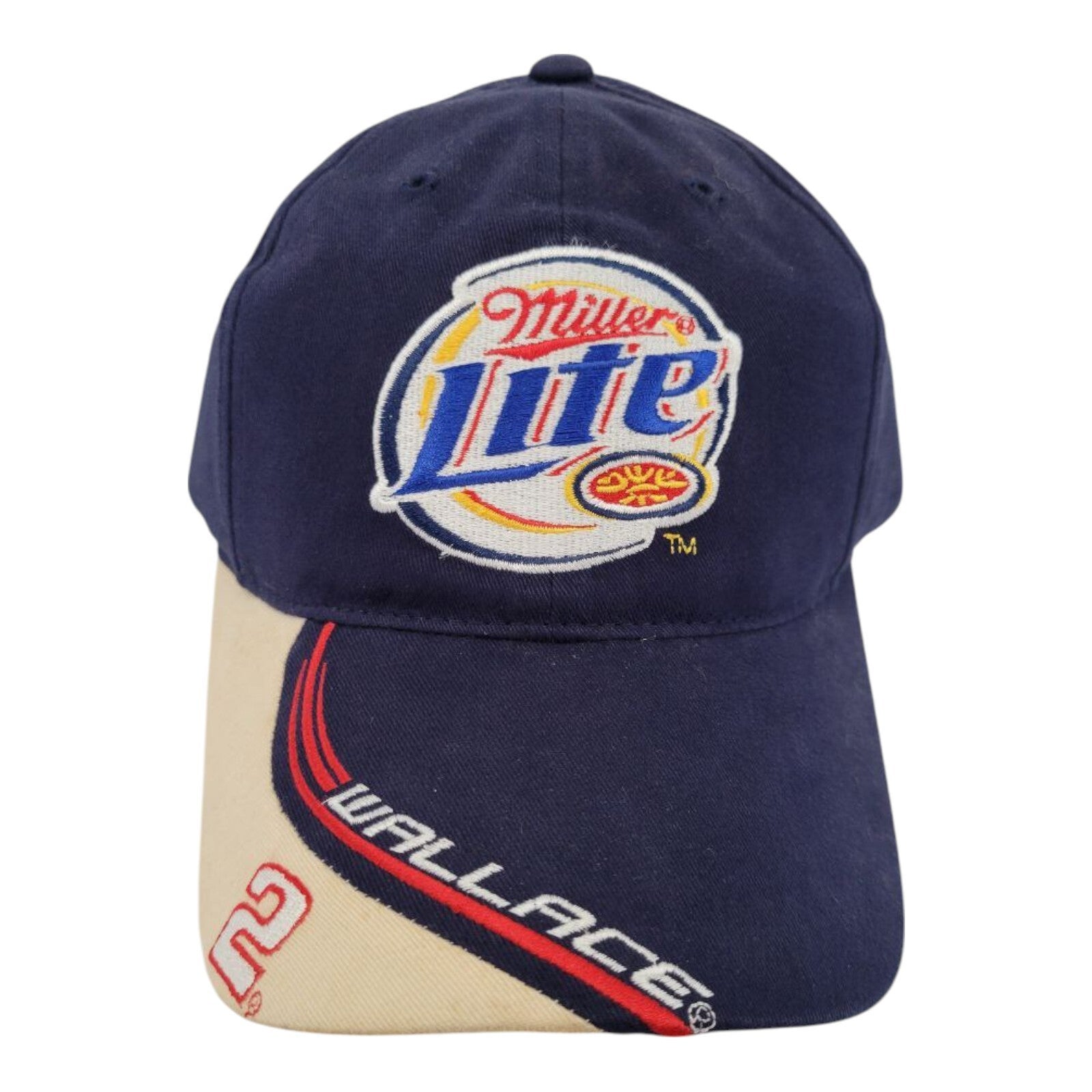 Winners Circle Rusty Wallace Miller Lite #2 Racing Hat Adjustable Navy One Size