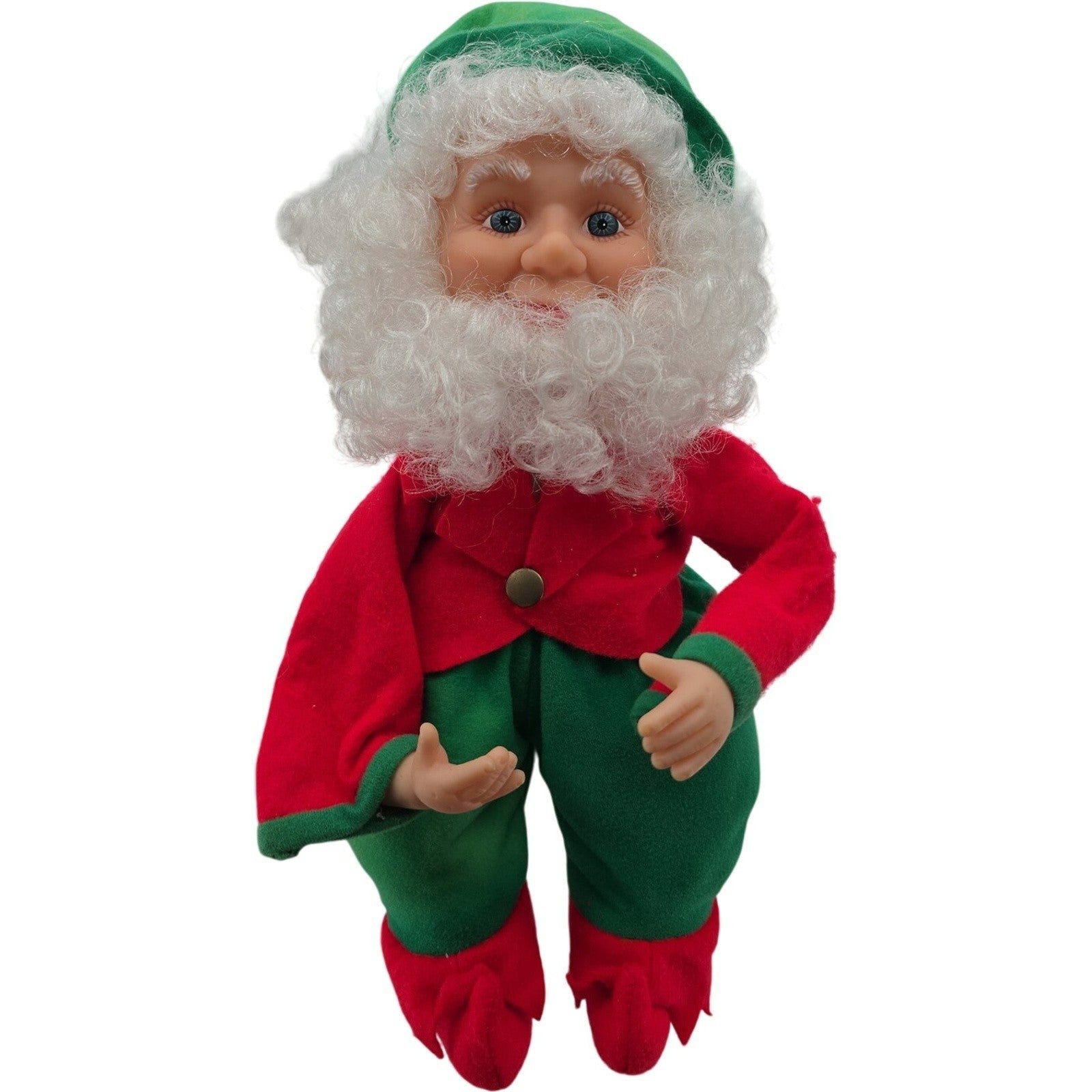 Vintage Santa Claus Christmas Elf 12B Plastic Face Hands Poseable