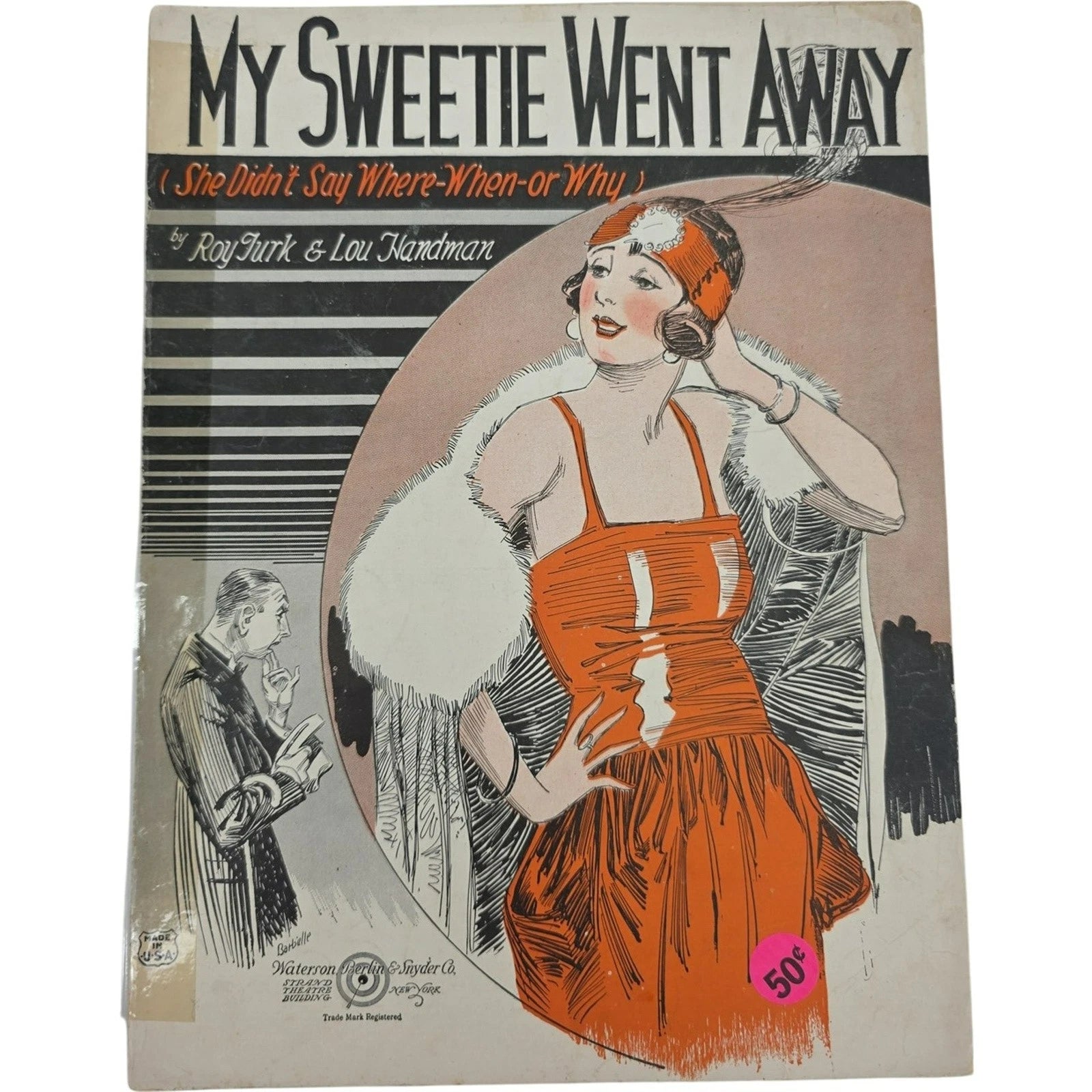 Vintage 1923 Sheet Music My Sweetie Went Away She Didn't Say Where When Or Why