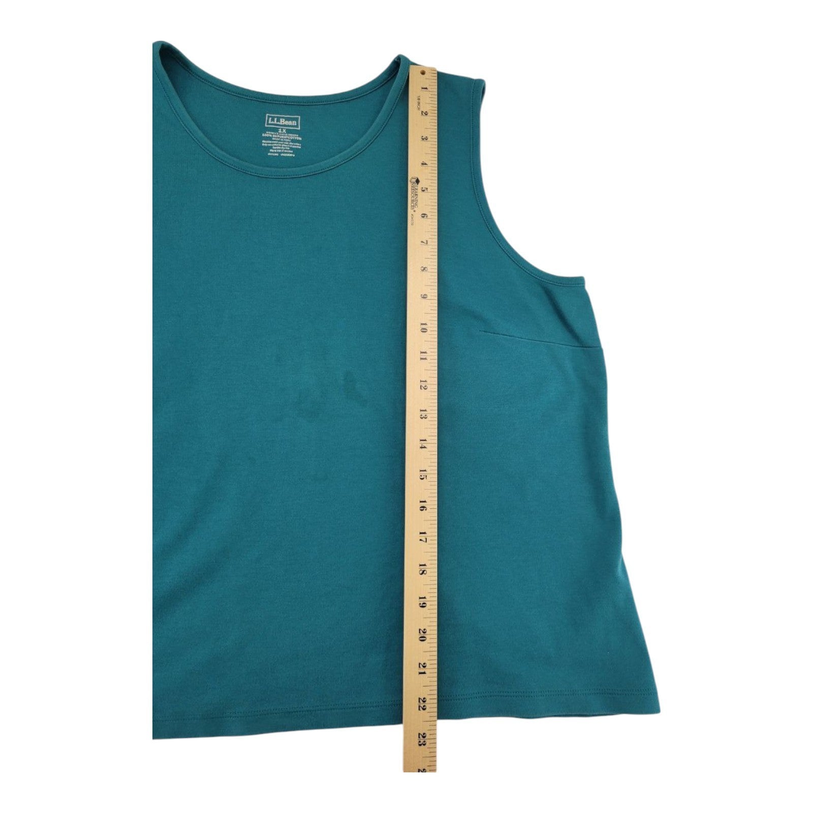 L.L. Bean Women's Teal Sleeveless Tank Top 1X Supima Cotton