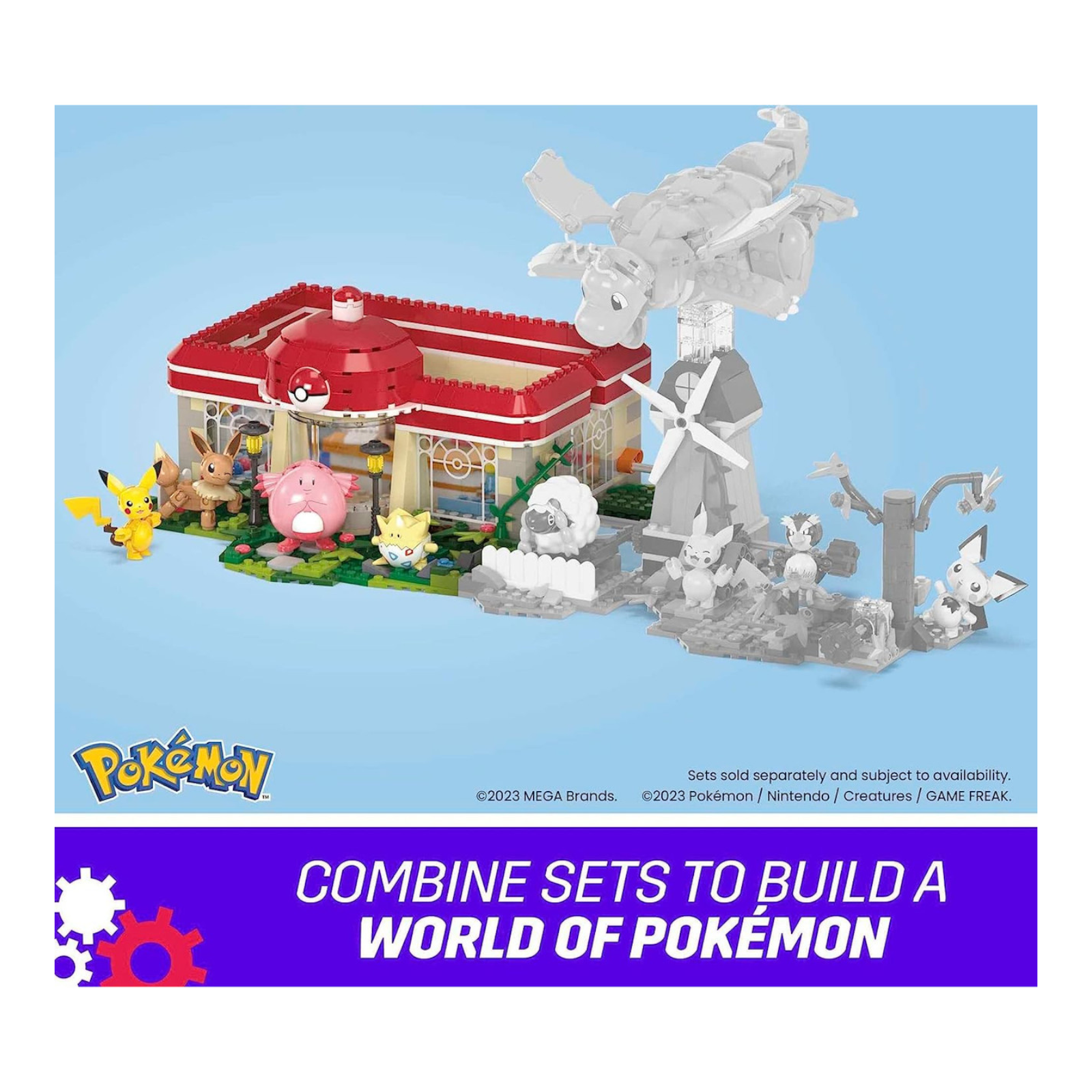 Mattel Mega Construx Forest Pokémon Center with Motion 648 Piece Building Set