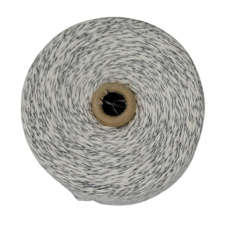 Vintage Rhyne Mills 3.5 Marled Black White Tweed Weaving Knitting Yarn Cone