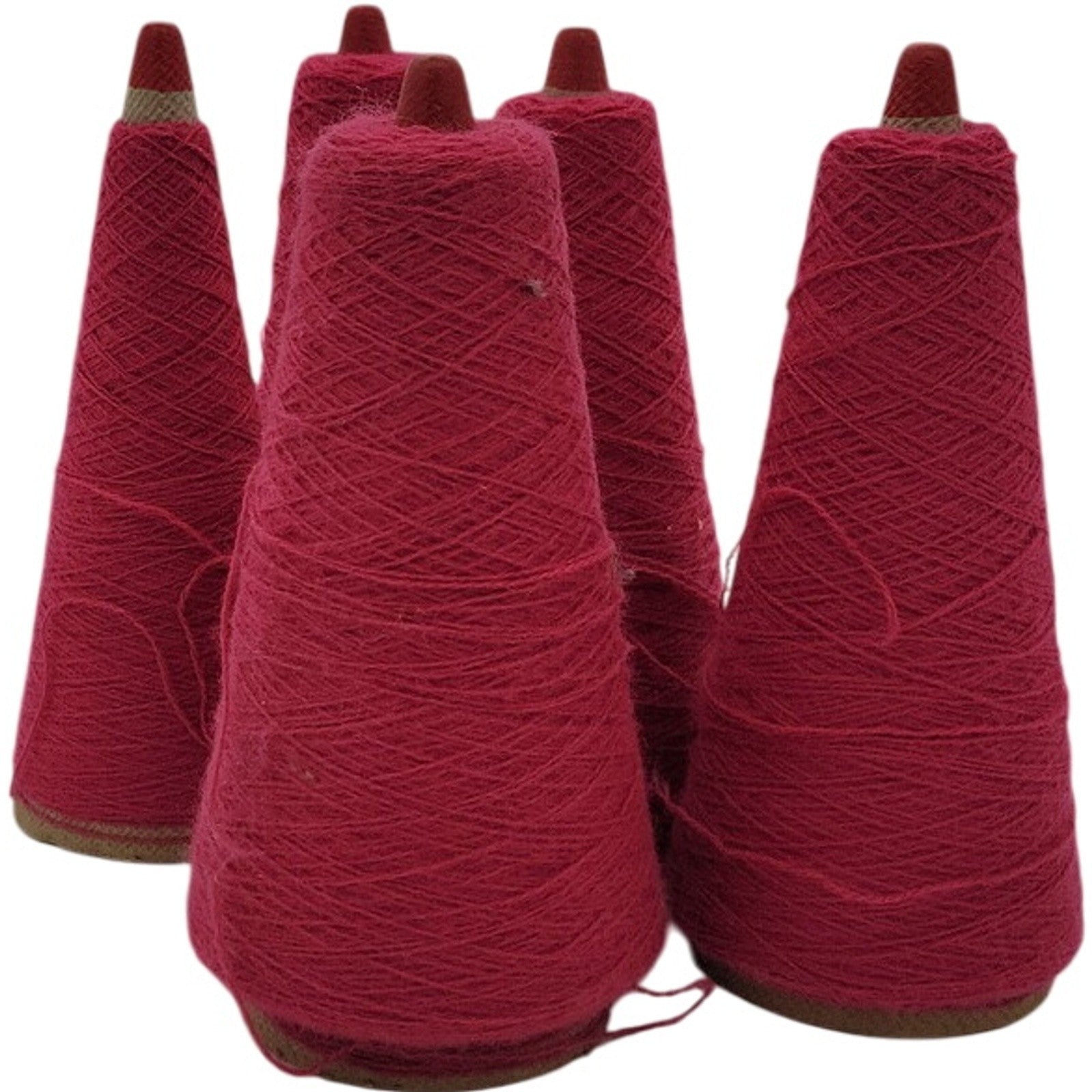 Vintage Phoenix Dye Works Federal Raspberry Yarn Cone 2/24 508141 Lot of 5