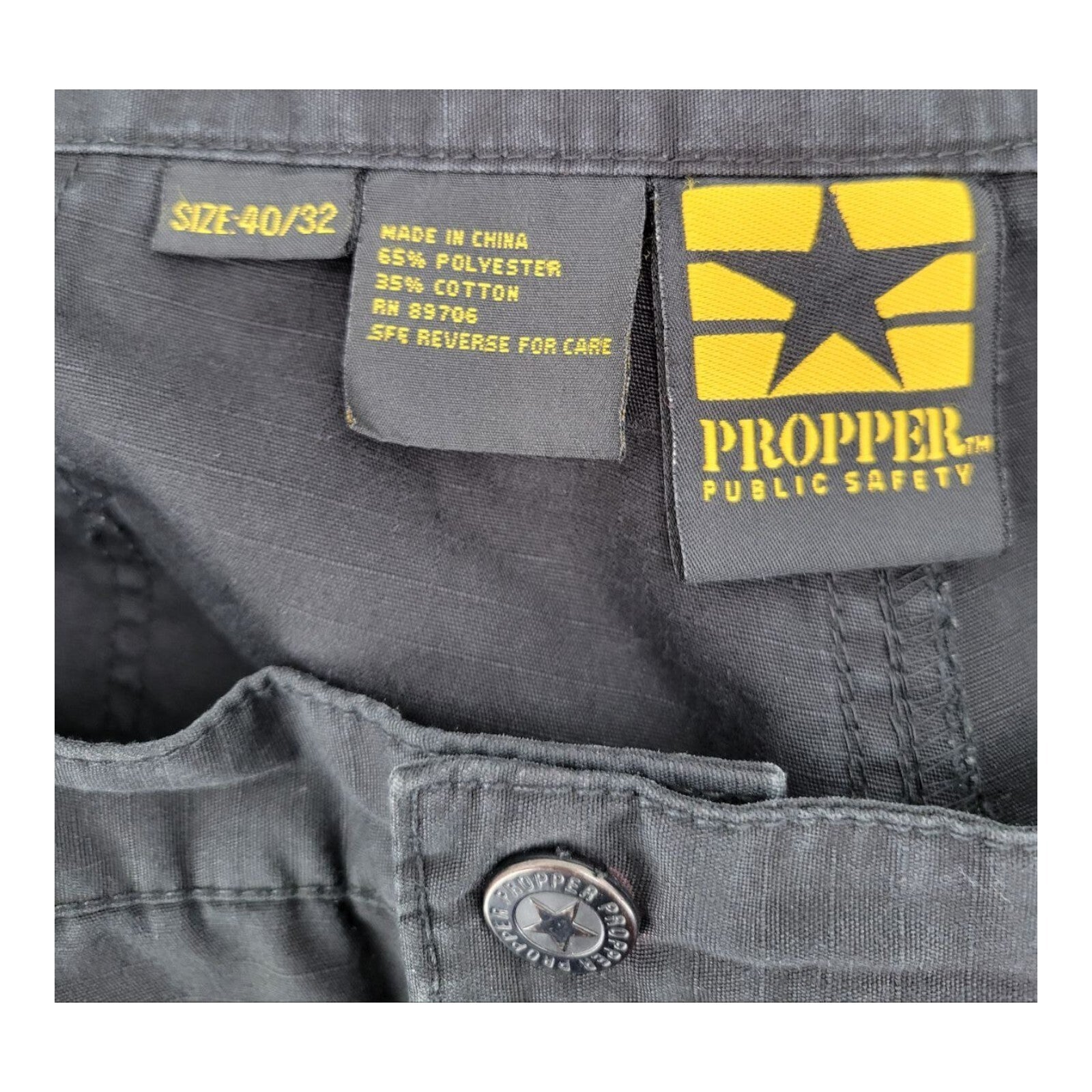 Propper Public Safety Black Tactical Cargo Cotton Blend Pants Size 40/32