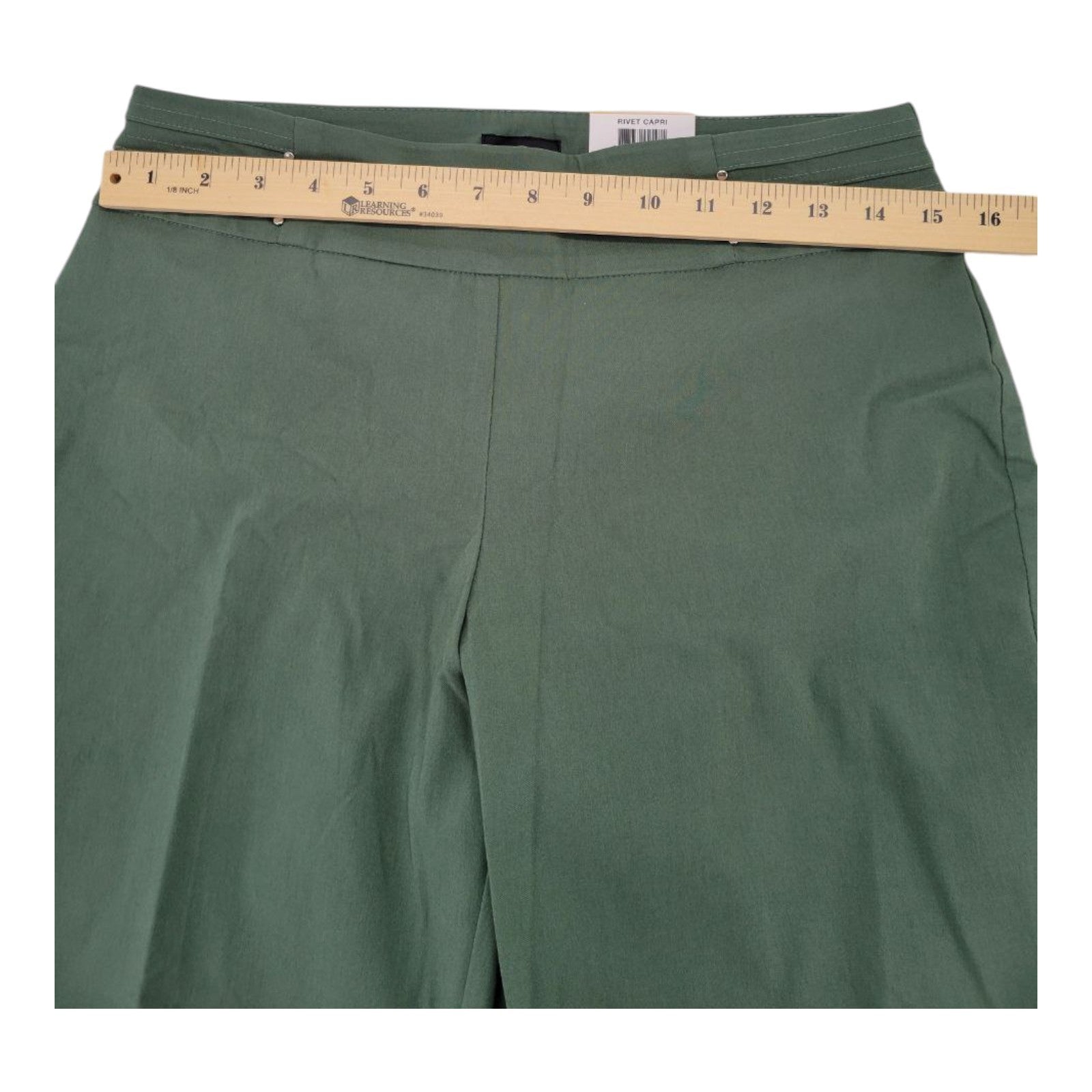 JM Collection Capri Pants S Blooming Cactus Green Stretch Comfort Waist