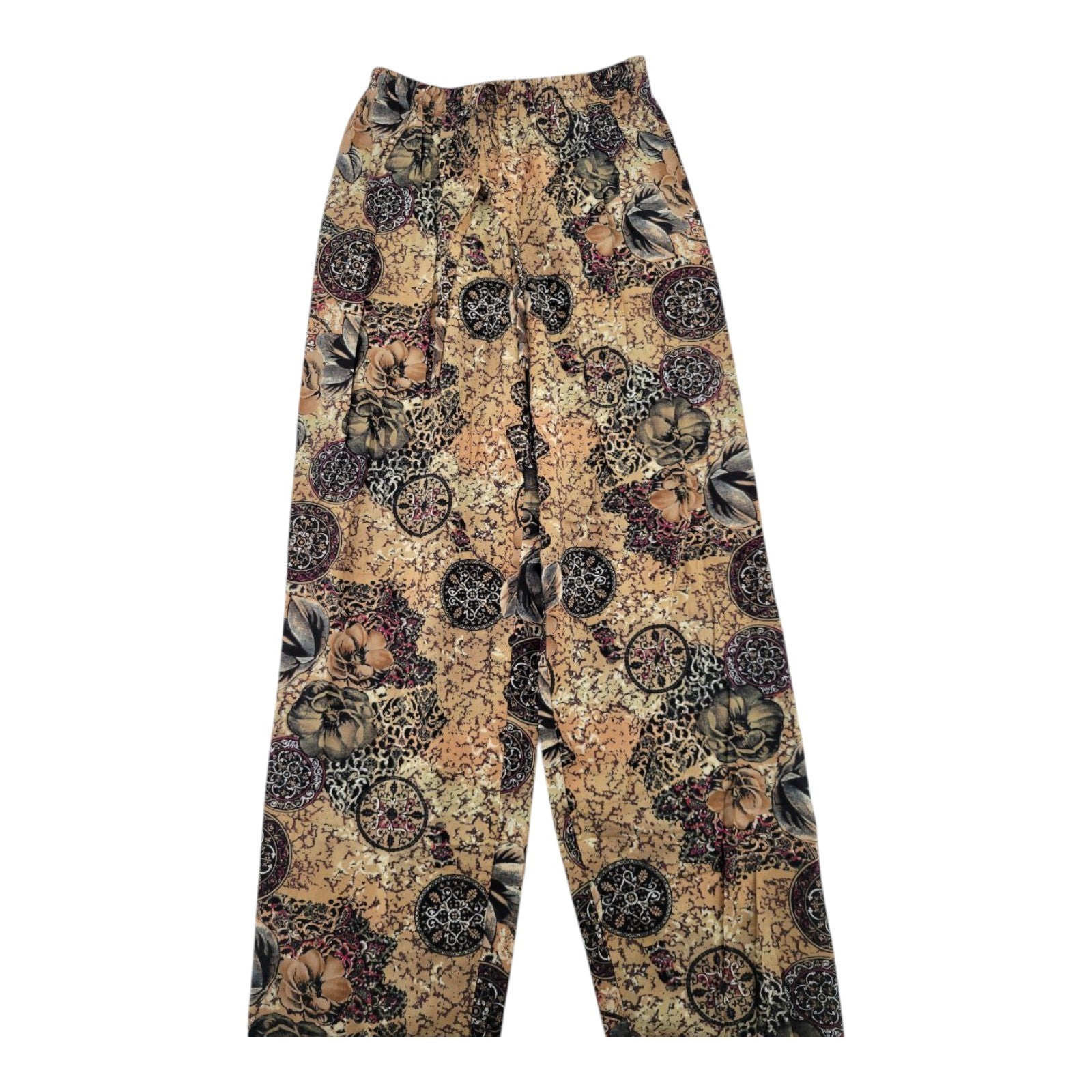 Office Hours Women's Small Floral Print Rayon Drawstring Casual Pants