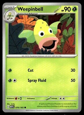 Pokemon 2023 Scarlet & Violet 151 Weepinbell Common #70 Near Mint Card