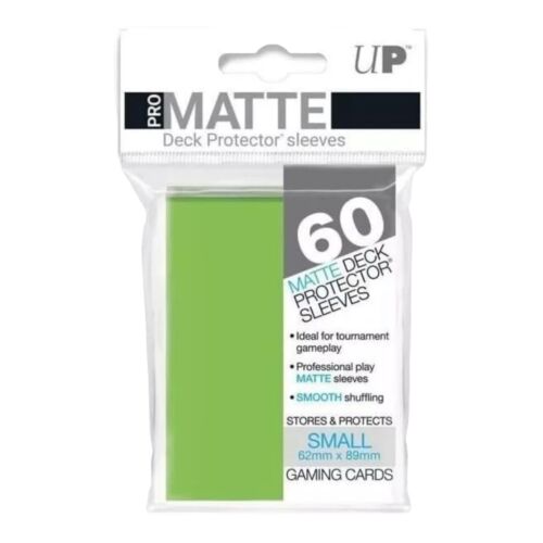 Ultra Pro Deck Protector Small Lime Green Matte 60 Gaming Card Sleeves 62mm 89mm