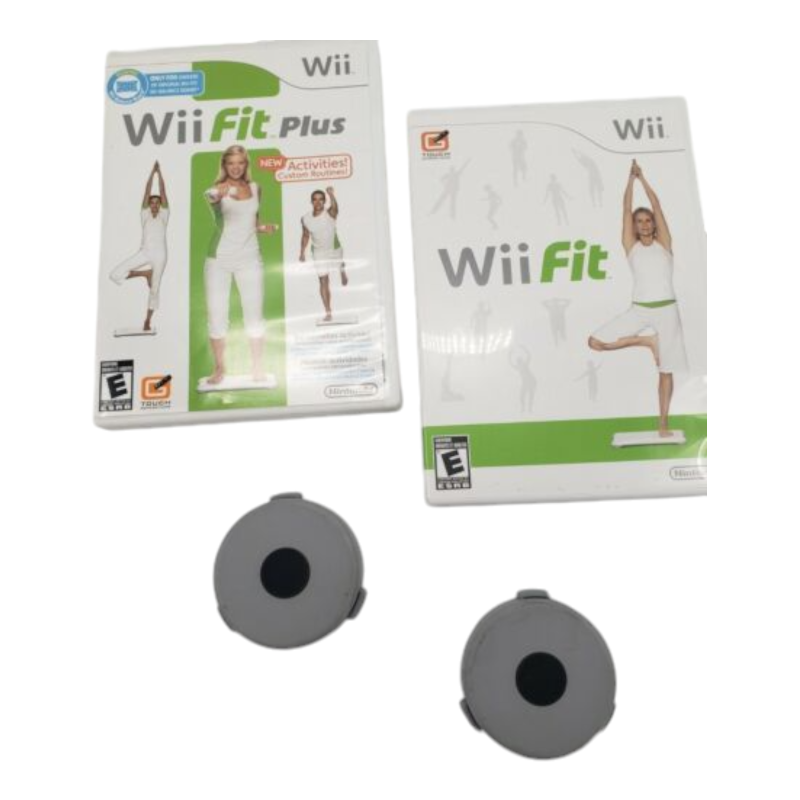 Wii Fit DVD Wii Fit Plus DVD and Pair of Wii Fit Extensions Bundle