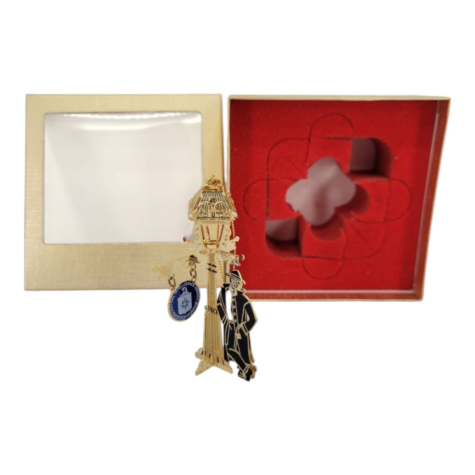 CIA Central Intelligence Agency Lamp Post Spy 3D Christmas Ornament w/ Box