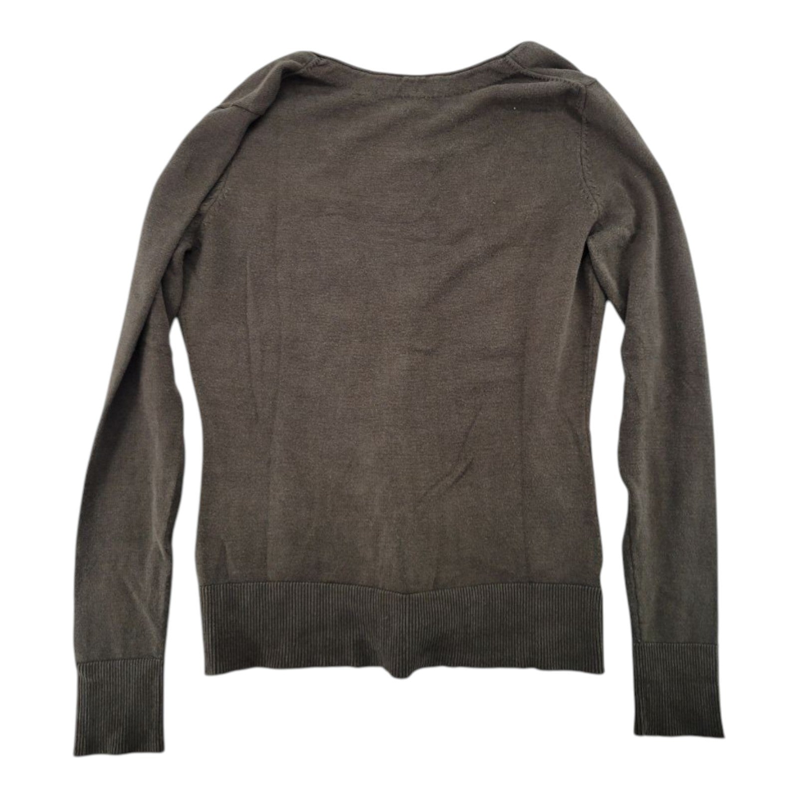 Ann Taylor LOFT Women's Taupe Silk Blend Cardigan V-Neck Button Front Sweater XS