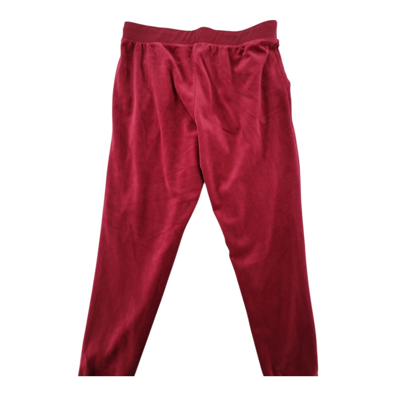 New York & Company Red Velour Jogger Pants Womens Drawstring Waist Size M