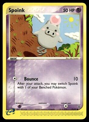 Pokemon 2003 EX Dragon Spoink Basic Common #73 Lightly Played Collectible Card