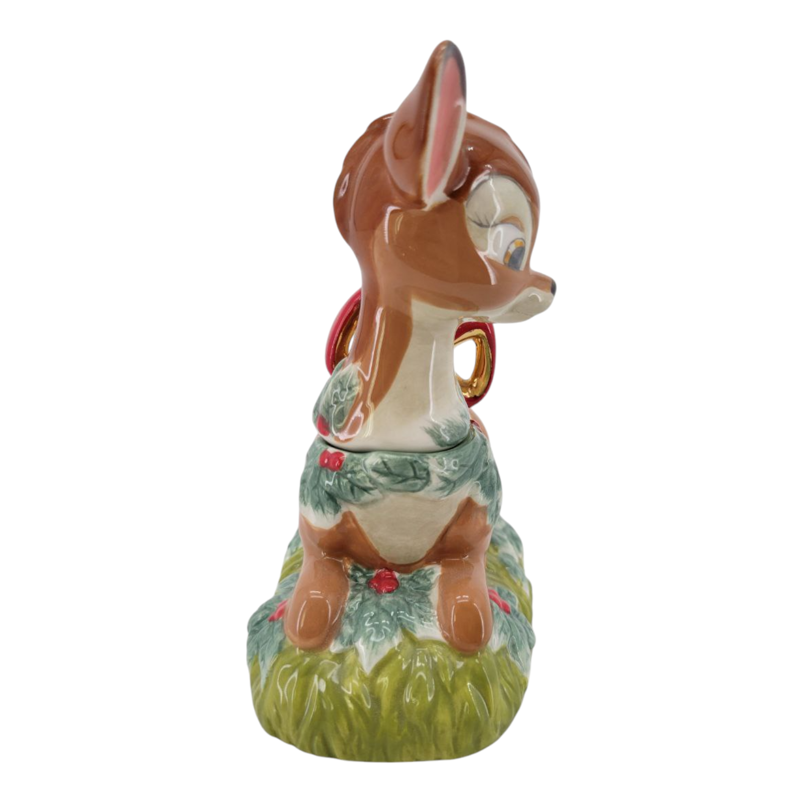 Disney Bambi Ceramic Christmas Sugar Bowl Holiday Decor