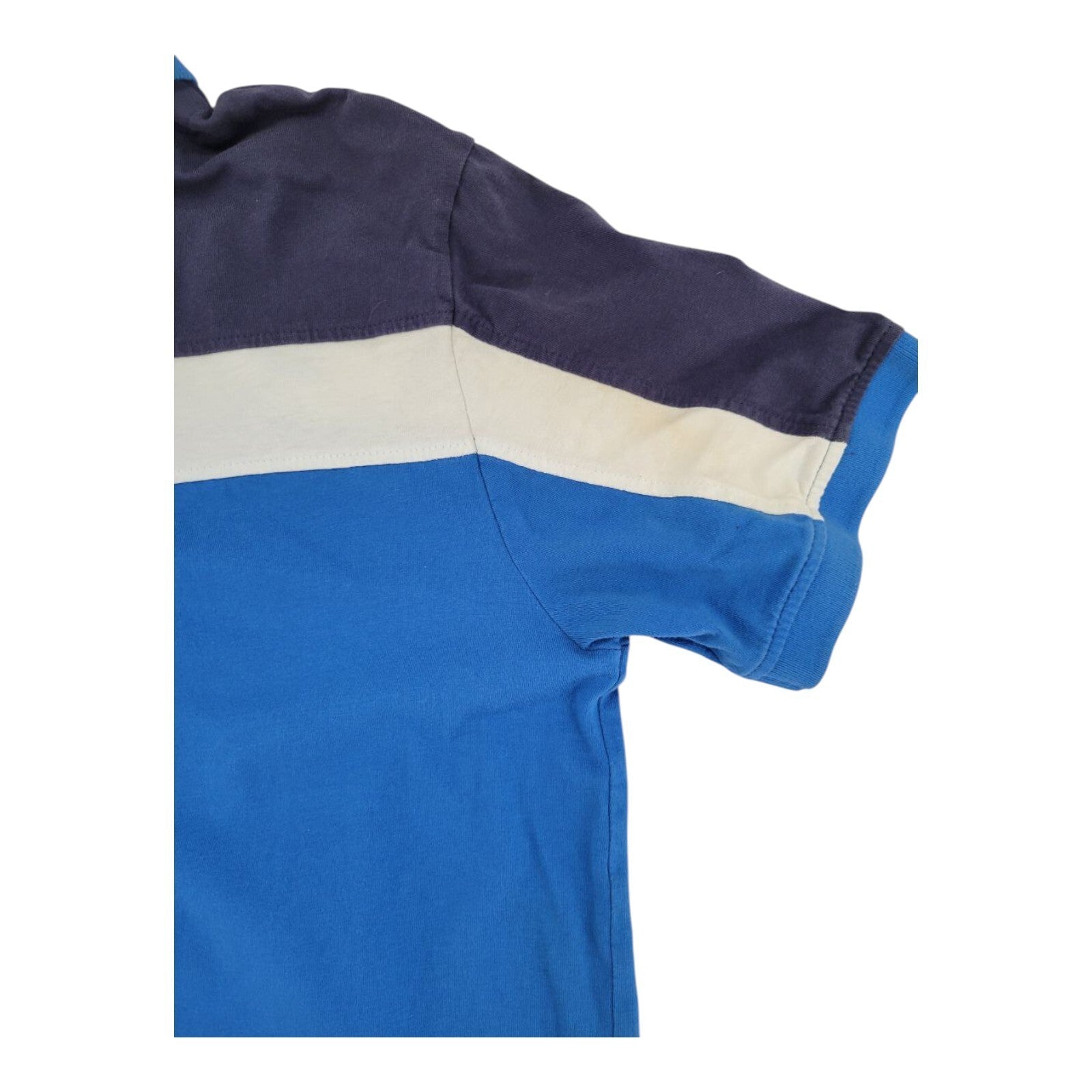 Puma Golf Polo Shirt Mens Blue White Colorblock Short Sleeve Logo Size Medium