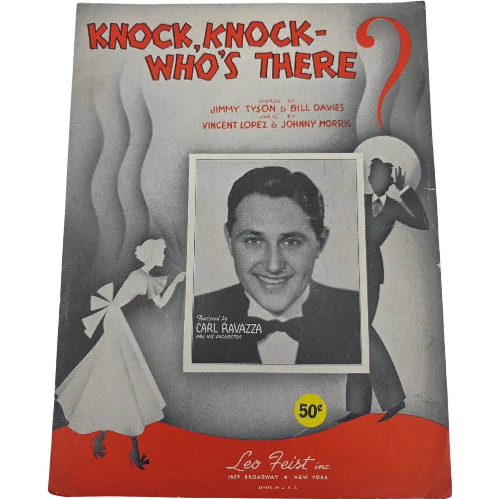 Vintage 1936 Sheet Music Knock Knock Who's There? Featured By Carl Ravazza
