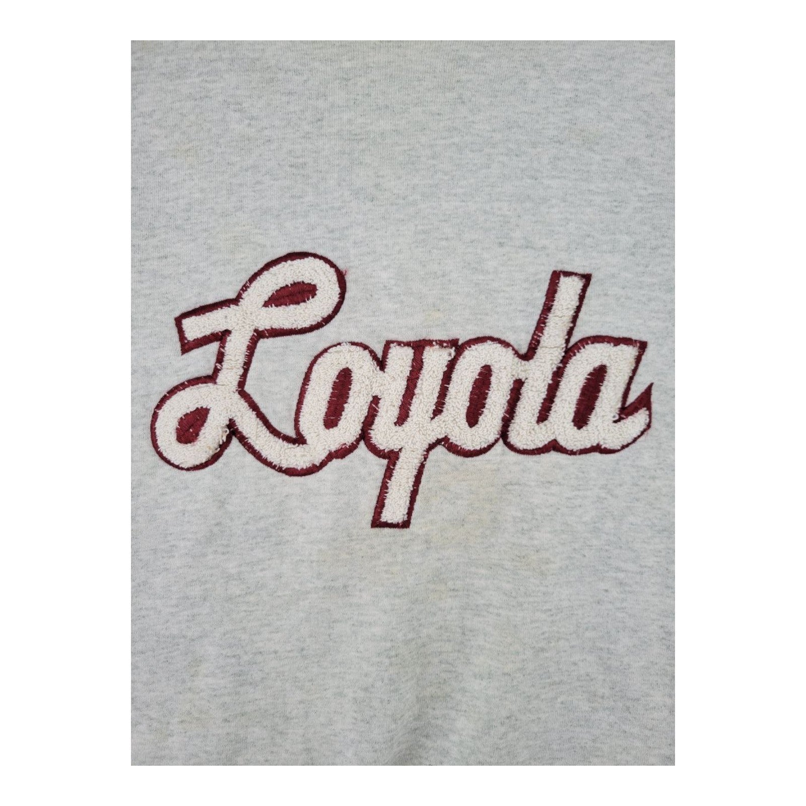 Sports Pages Vintage Loyola Spell Out Crewneck Sweatshirt Gray Mens Size XL