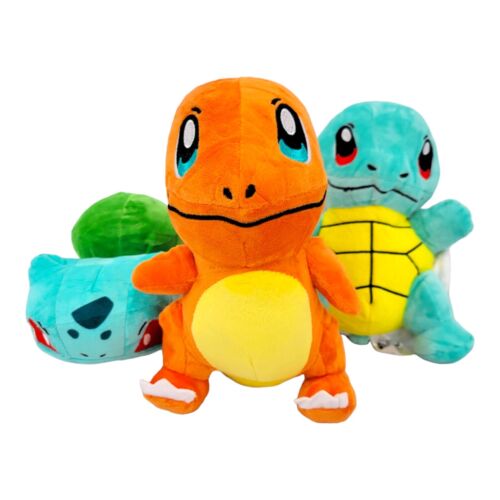 Tomy Pokemon Plush 8 Inch Charmander Bulbasaur Squirtle 3 Pack Stuffed Toys