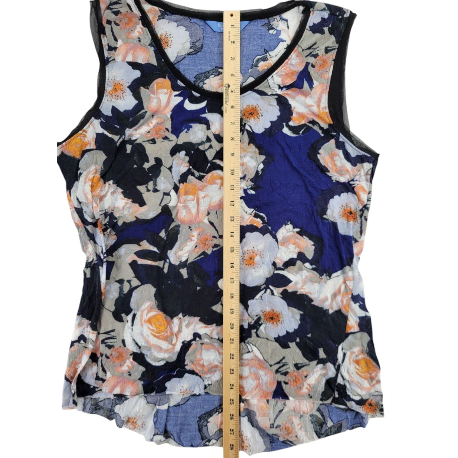 Simply Vera Vera Wang Sleeveless Floral Tunic Blouse Women's XL
