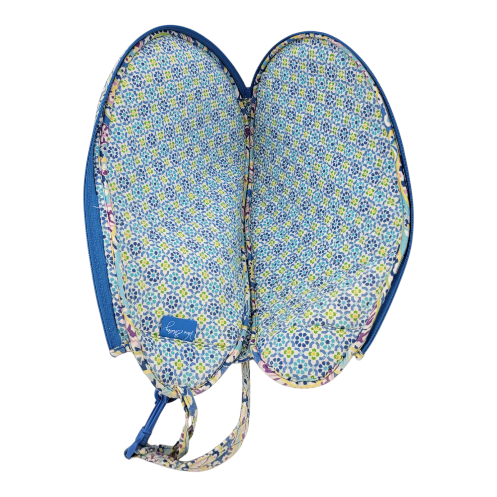 Vera Bradley Tennis Racquet Cover Blue Paisley Capri Maggie with Removable Strap