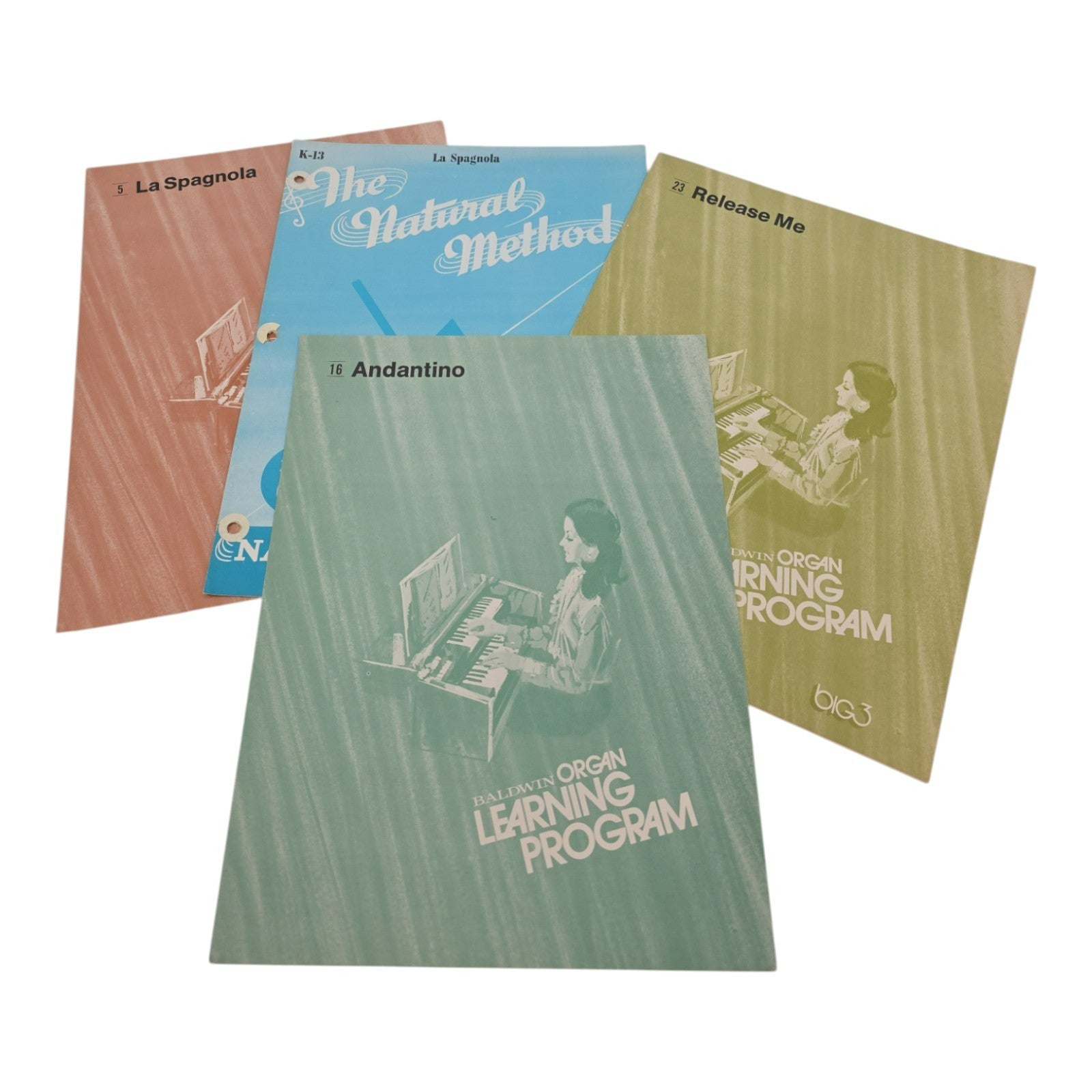 Baldwin Organ Learning Program and The Natural Method Music Sheets Bundle of 4