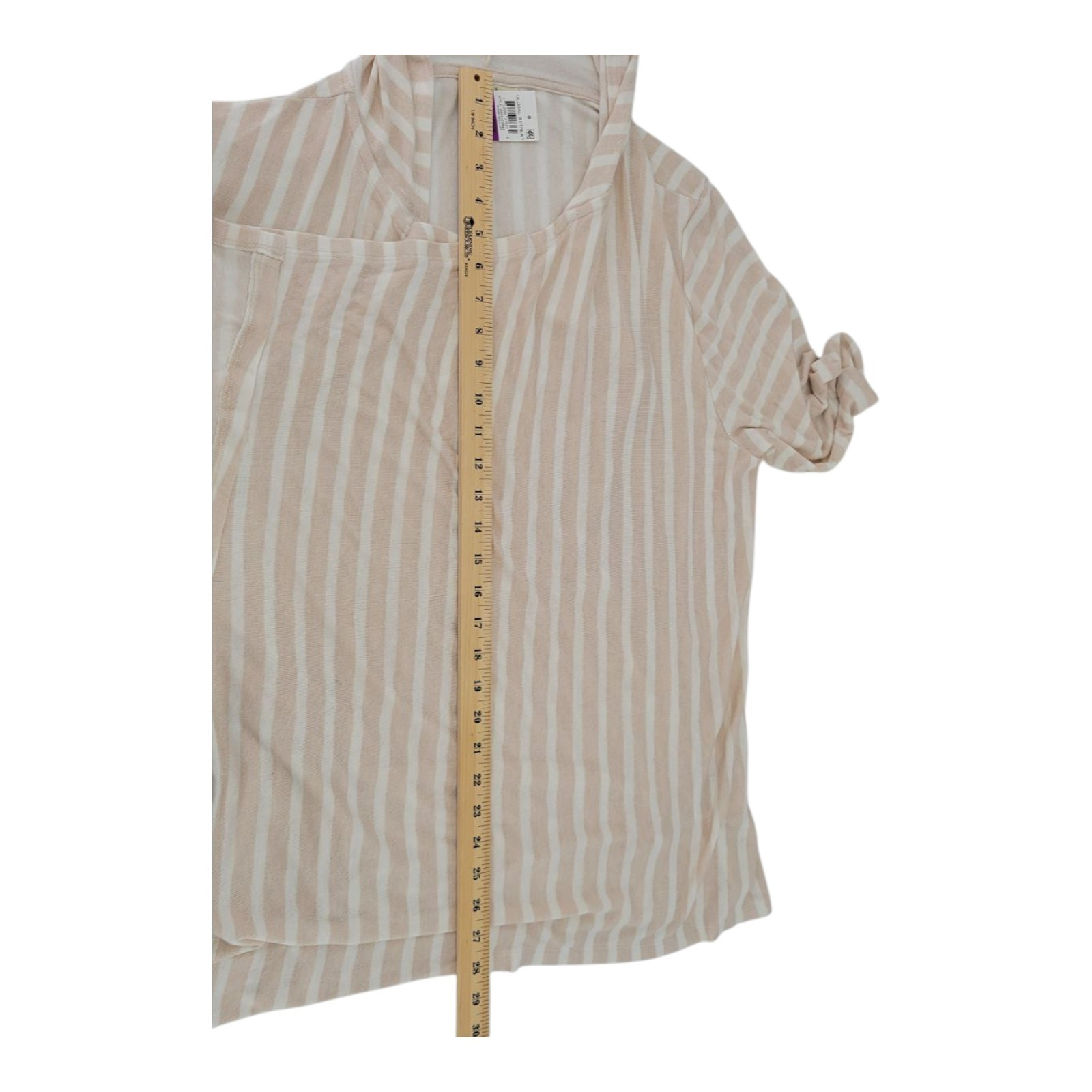 Style & Co Women's Hooded Open Front Cardigan Beige Stripe Drape Hem XXL