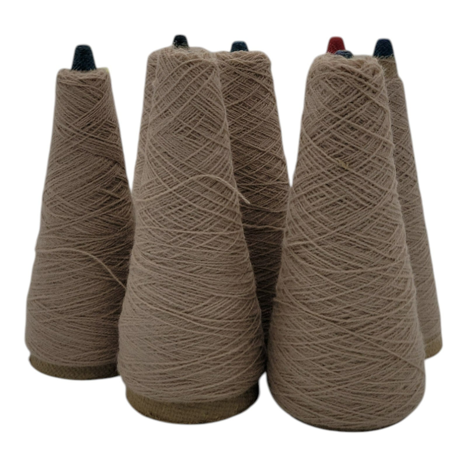 Vintage 1980s Phoenix Dye Works Taupe Yarn Cones 2/24 Lot of 7