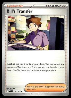 Pokemon 2023 Scarlet & Violet 151 Bill's Transfer Uncommon Near Mint Card