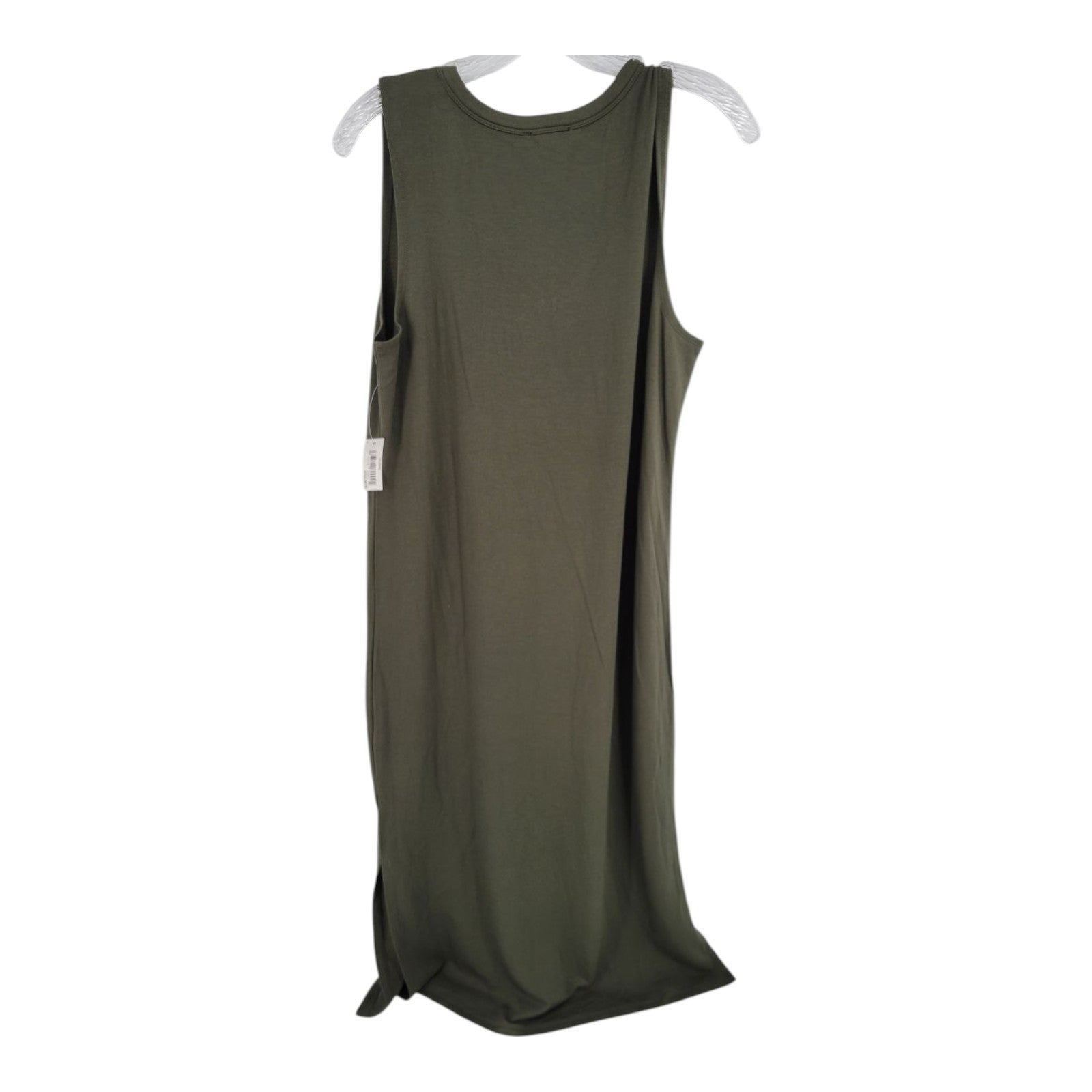 Daily Ritual Women's Olive Green V-Neck Midi Tank Dress Sleeveless Size M