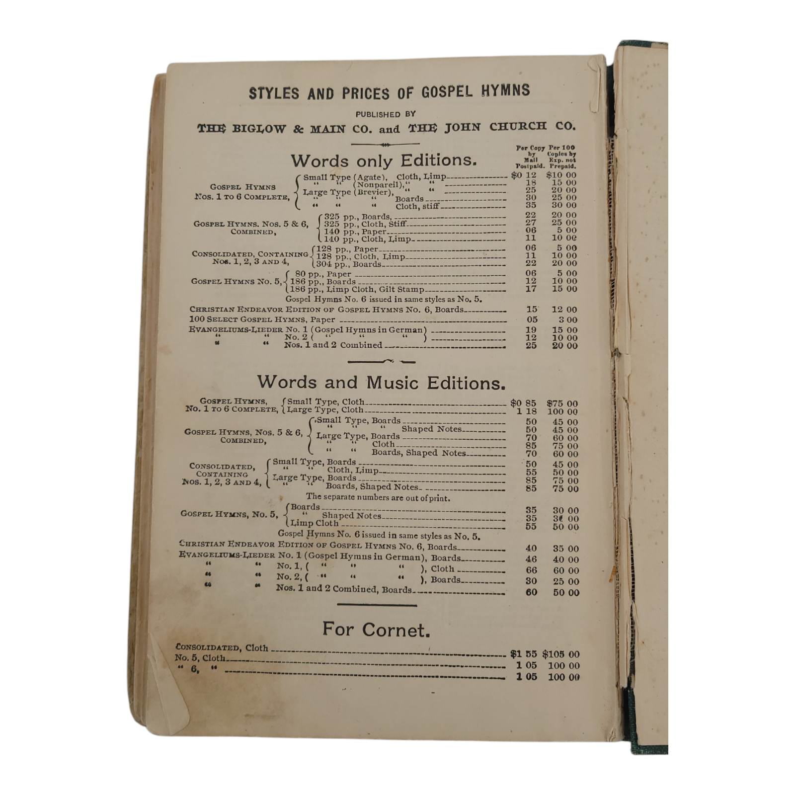 Antique Gospel Hymns Consolidated 1886