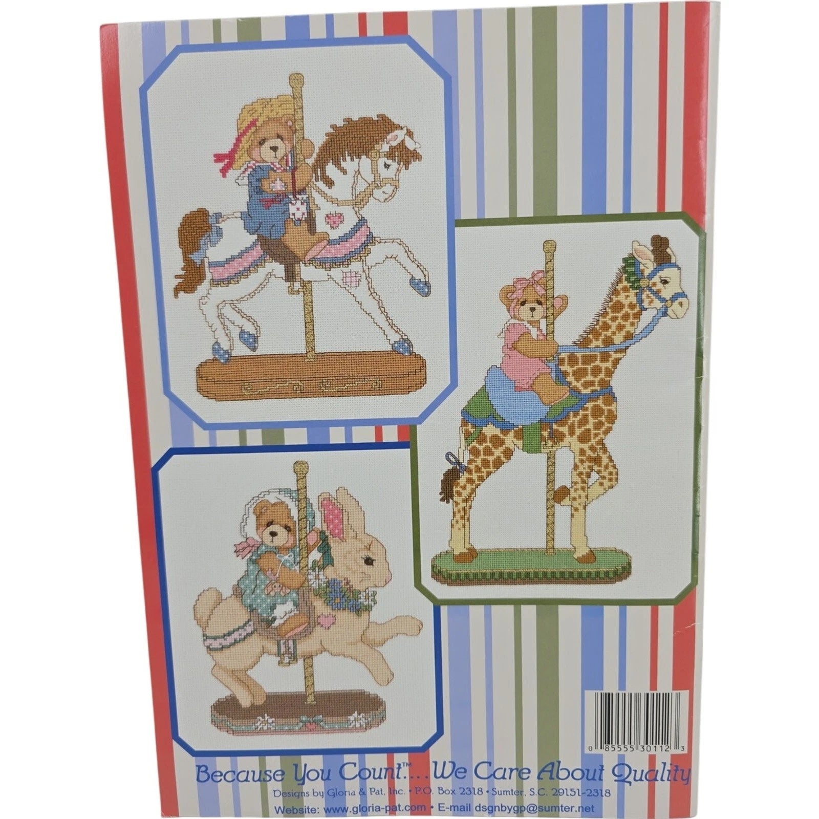 Cherished Teddies Carousel Cross Stitch Pattern Book 12 Designs Gloria & Pat
