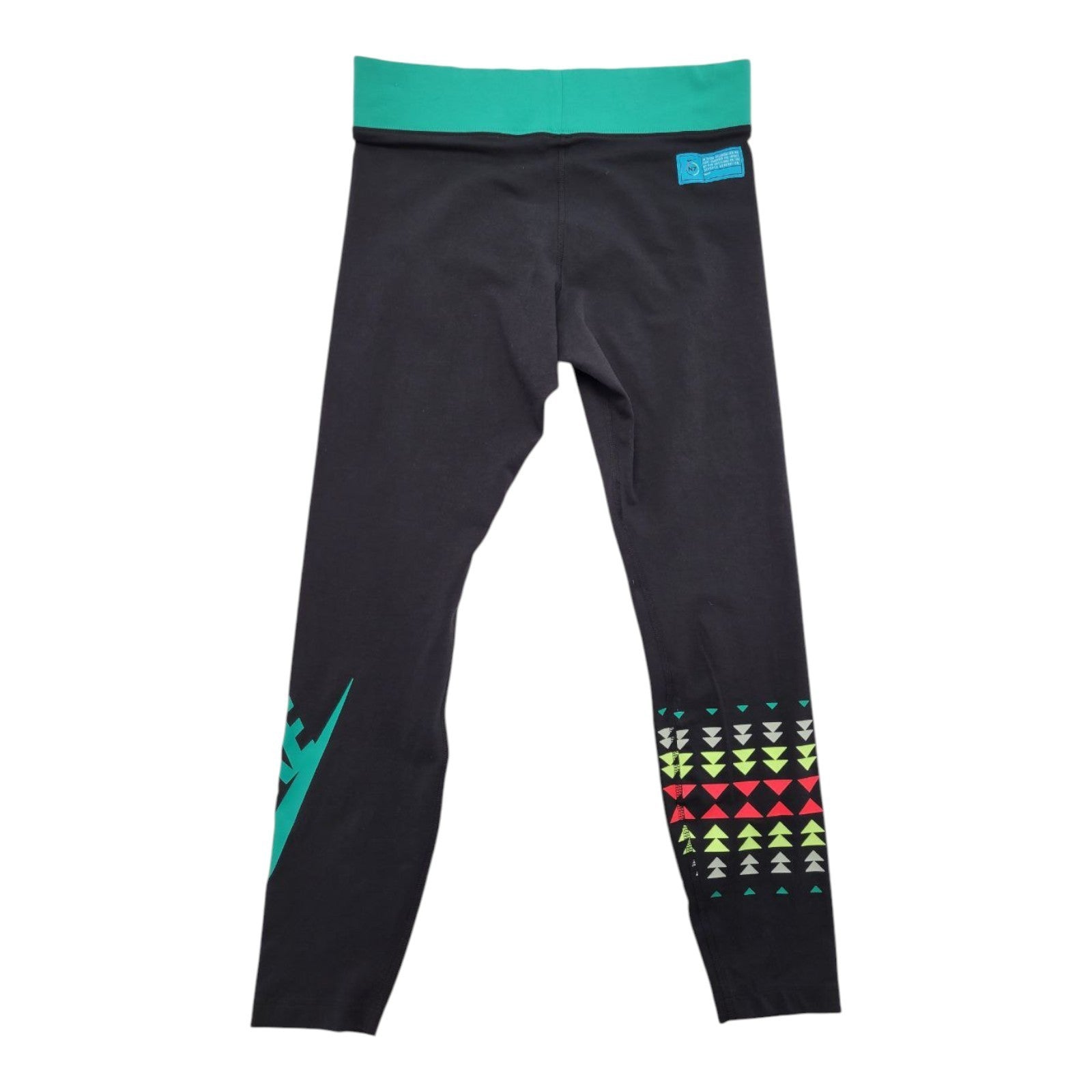 Nike N7 Womens Leggings Black Multicolor Tribal Pattern Athletic Pants XL