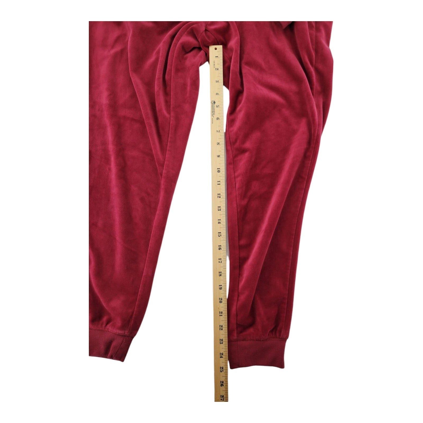 New York & Company Red Velour Jogger Pants Womens Drawstring Waist Size M