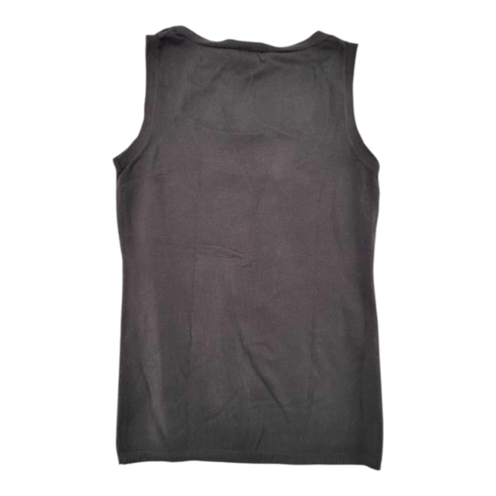 Ann Taylor LOFT Petites Women's Black Knit Tank Top Scoop Neck Rayon Nylon SP