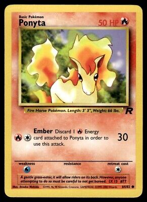 Pokemon TCG Team Rocket Ponyta 2000 Basic Common #64 Lightly Played Card