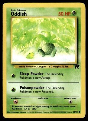 Pokemon TCG Team Rocket Oddish 2000 Basic Common #63 Lightly Played Card