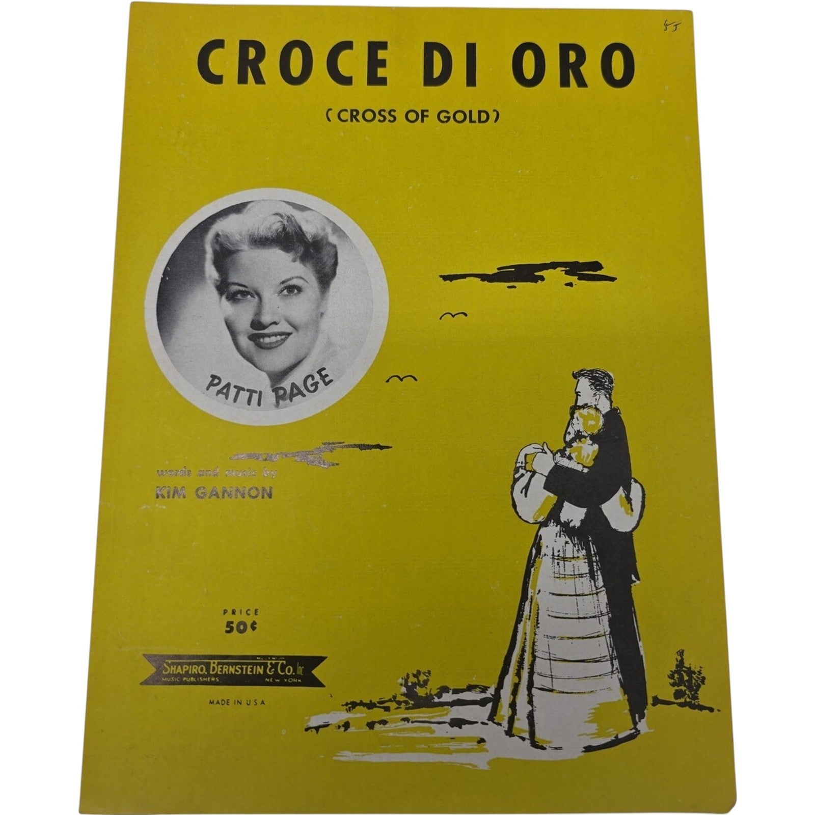 1955 Vintage Sheet Music Croce Di Oro Cross Of Gold by Patti Page