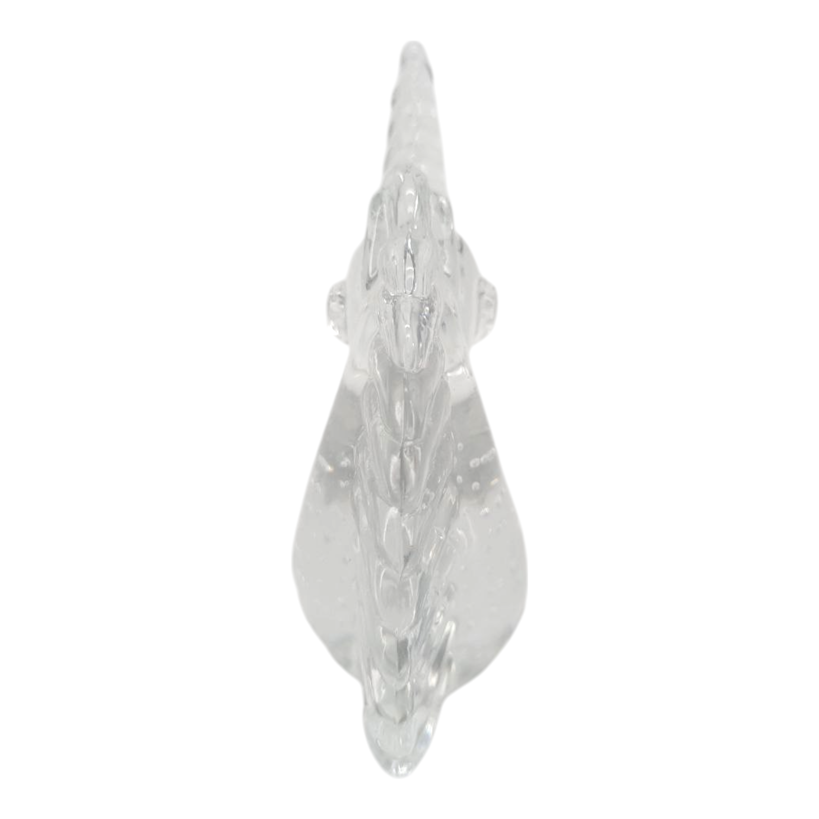 Vintage Clear Art Glass Unicorn Figurine Paper Weight Controlled Bubbles