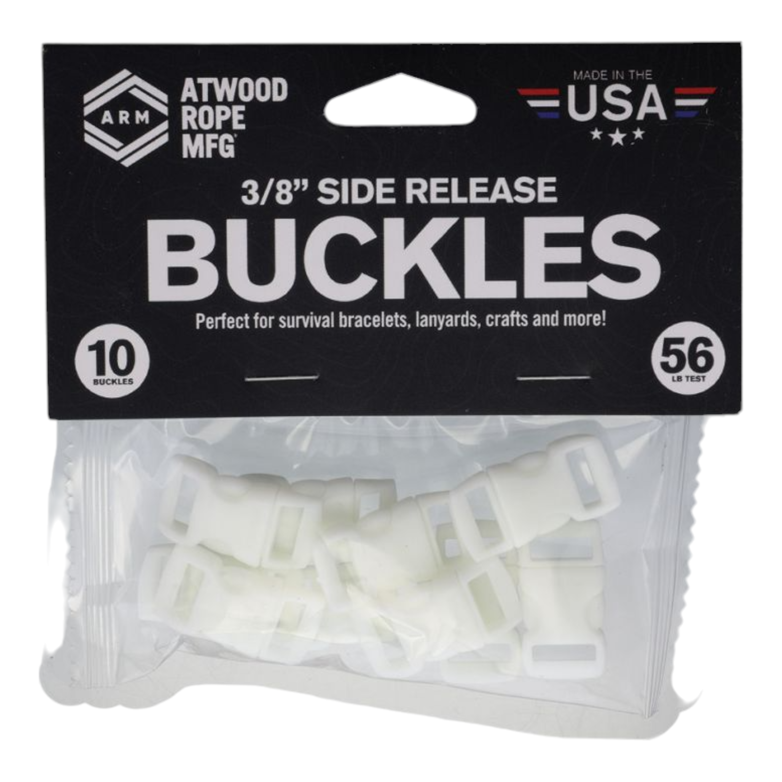 Atwood Rope MFG Paracord Side Release Buckles Glow In The Dark 10PK