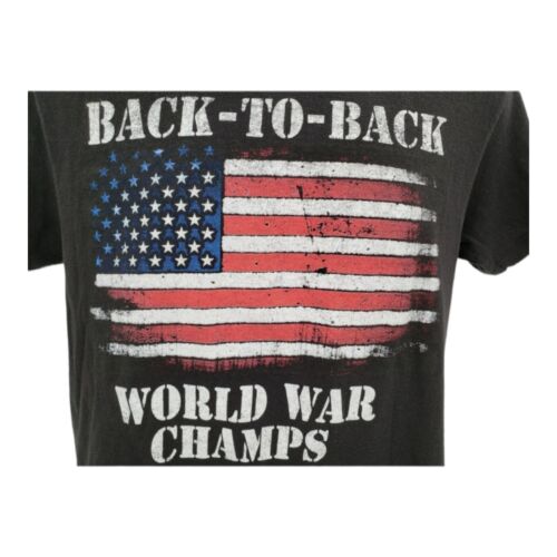 2 Monkeys 'Back to Back World War Champs' Blk Mens S/S T-Shirt Size M