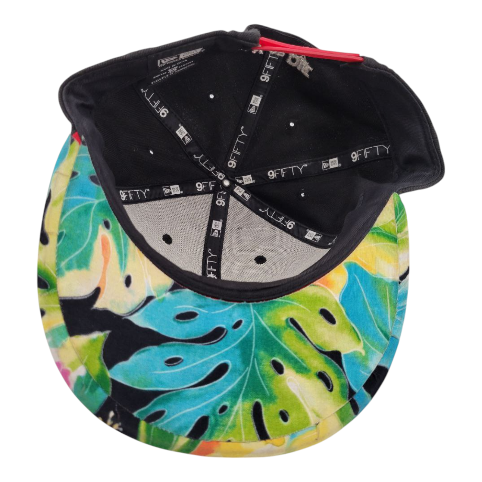 New Era 9FIFTY Fly or Die Snapback Hat Floral Brim Black Multicolor Cap