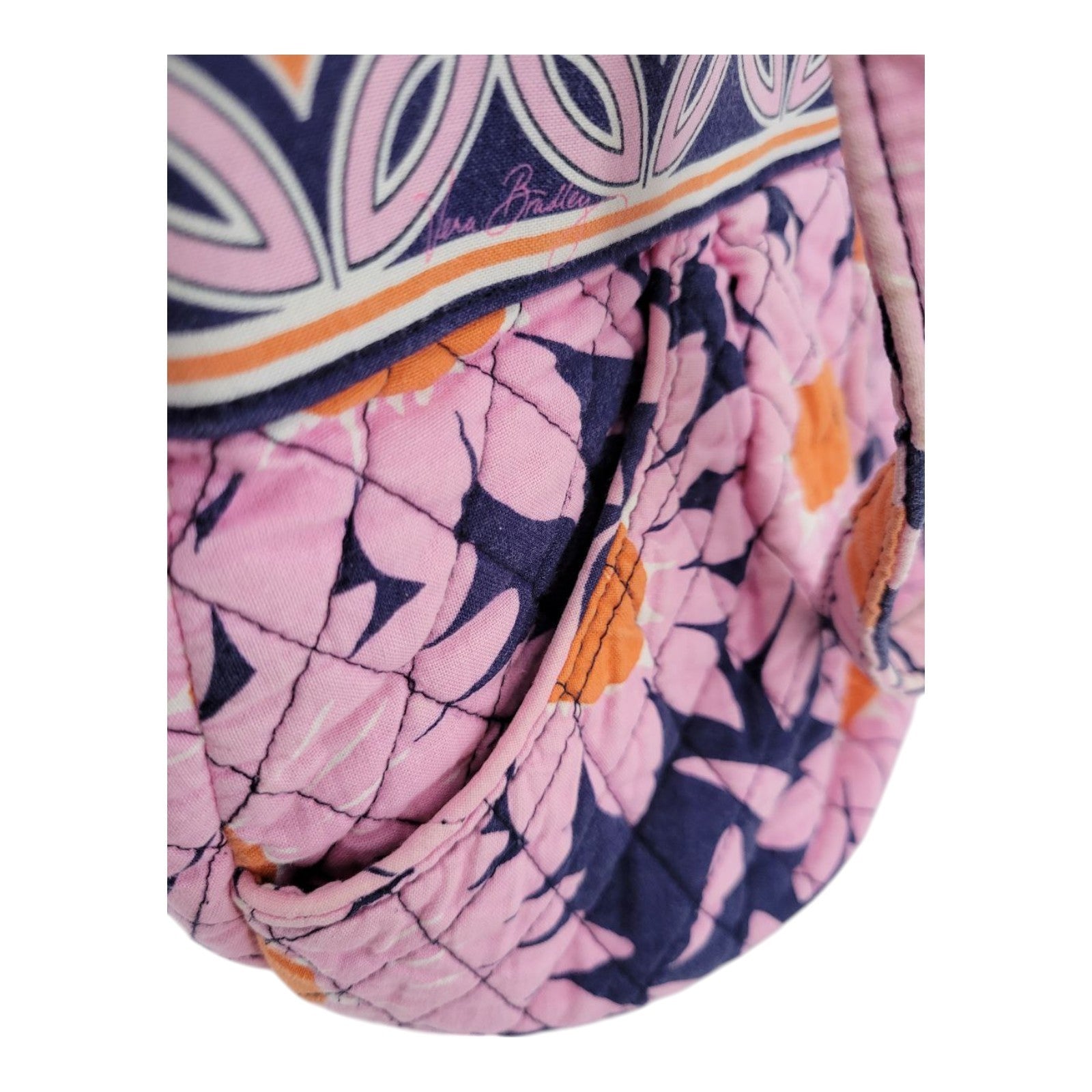 Vera Bradley Daisy Floral Pink Quilted Cotton Shoulder Shoulder Tote Bag Purse