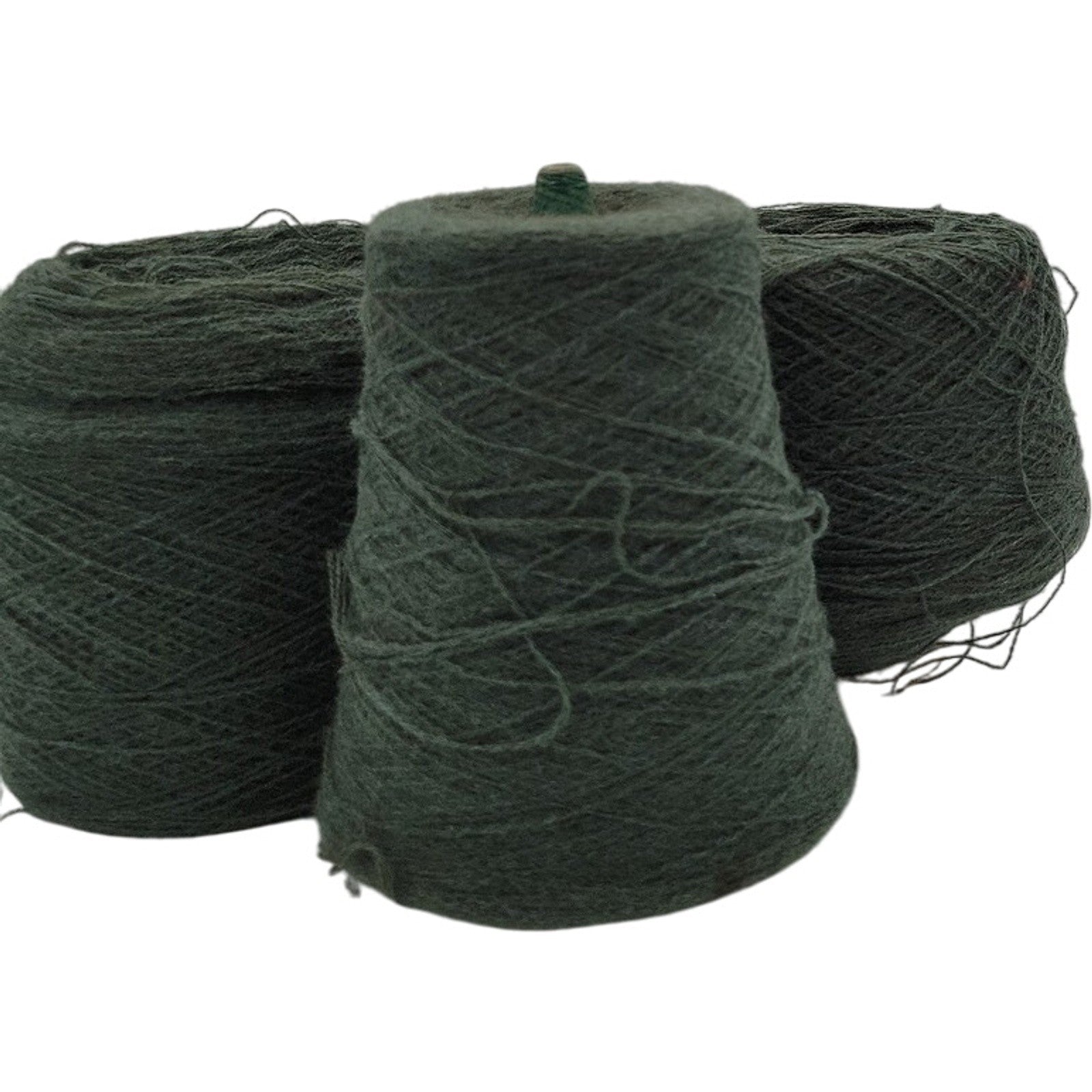 Vintage Templon Moss Heather Green Wool Blend Yarn Cone 2/24 70/30 O/W Lot of 3