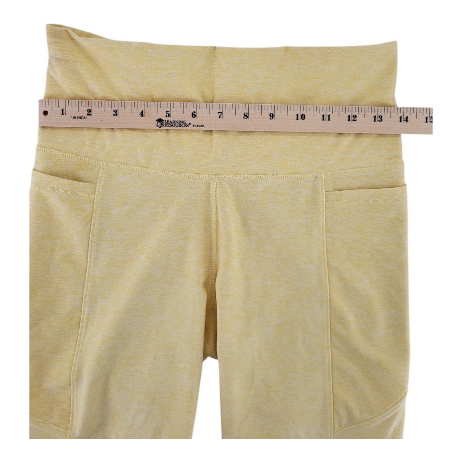CALIA by Carrie Underwood Womens Yellow High Rise Bike Shorts Size M