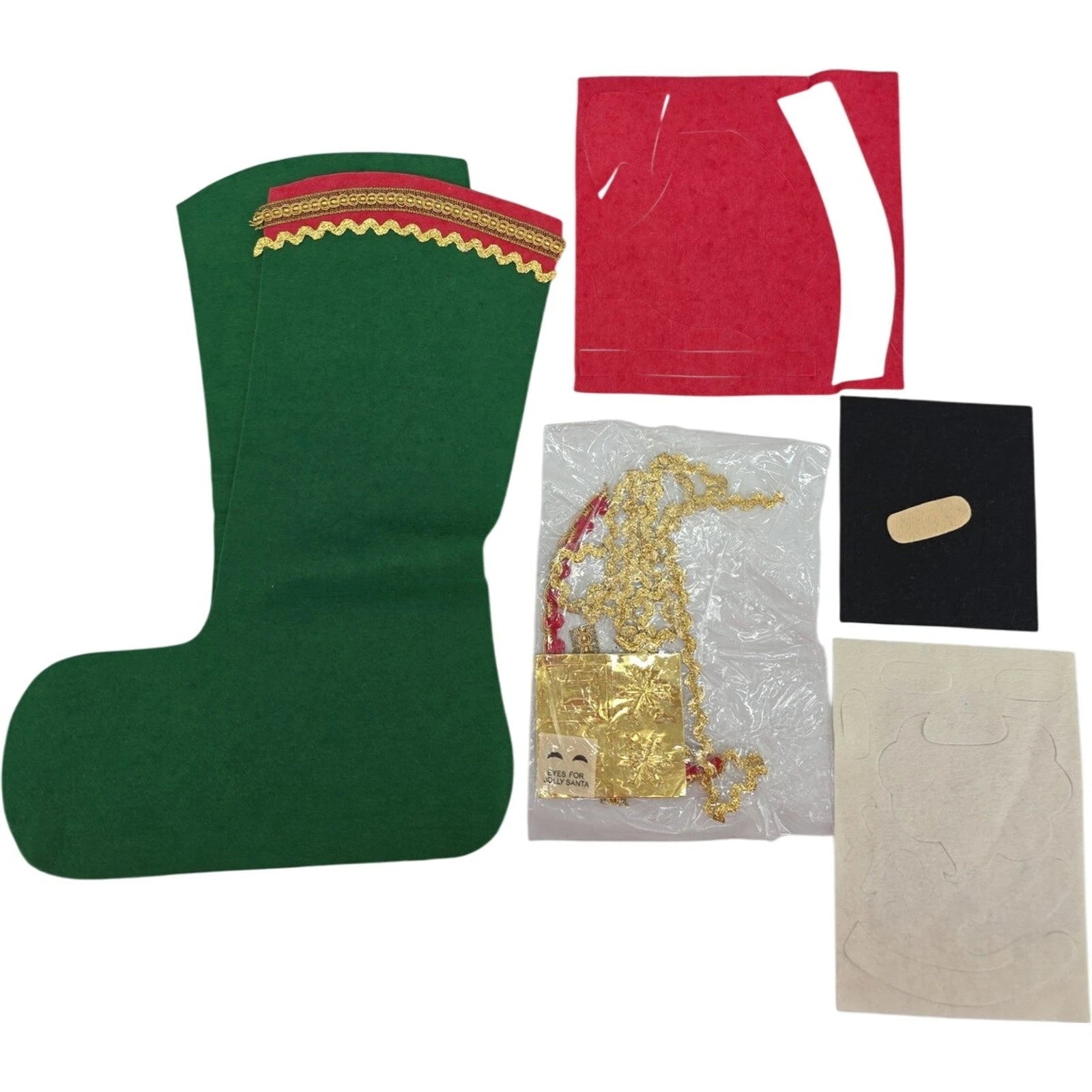 Vintage Unfinished Wright’s Jolly Santa Felt Christmas Stocking Kit K201