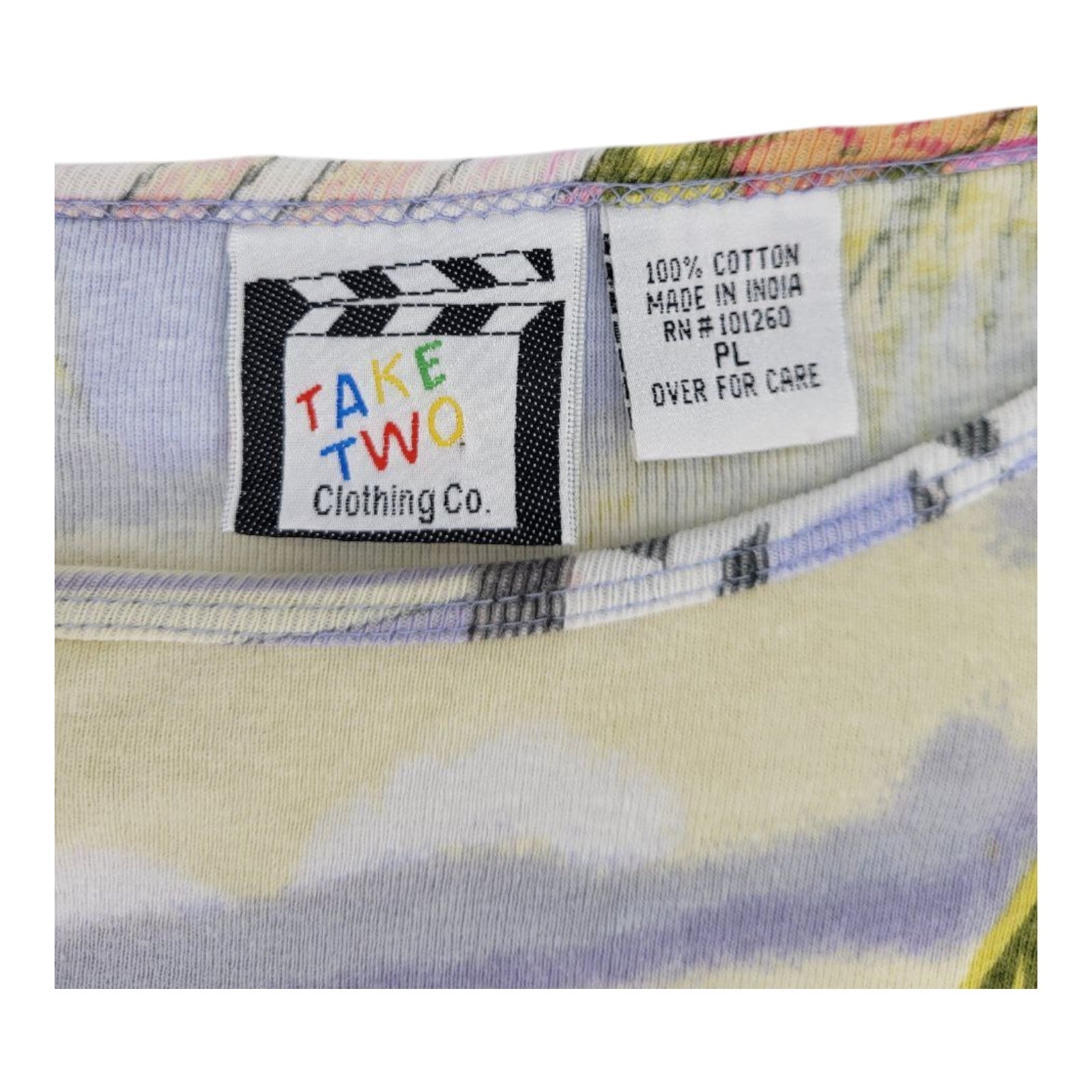 Take Two Clothing Co Beach Scene Embellished Crop Top PL Petite Large